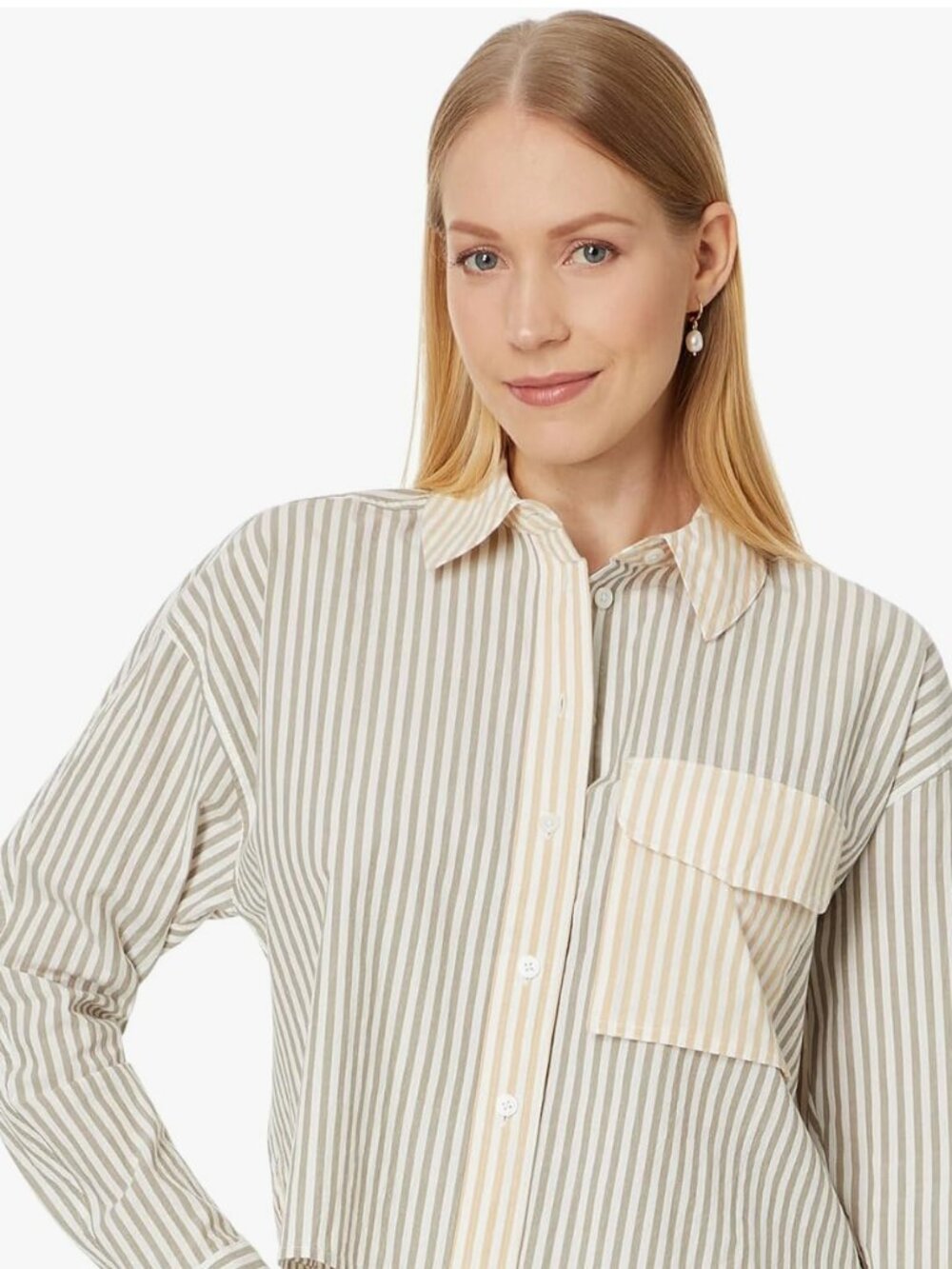 Madewell 100% cotton Utility Cropped Long Sleeve Shirt